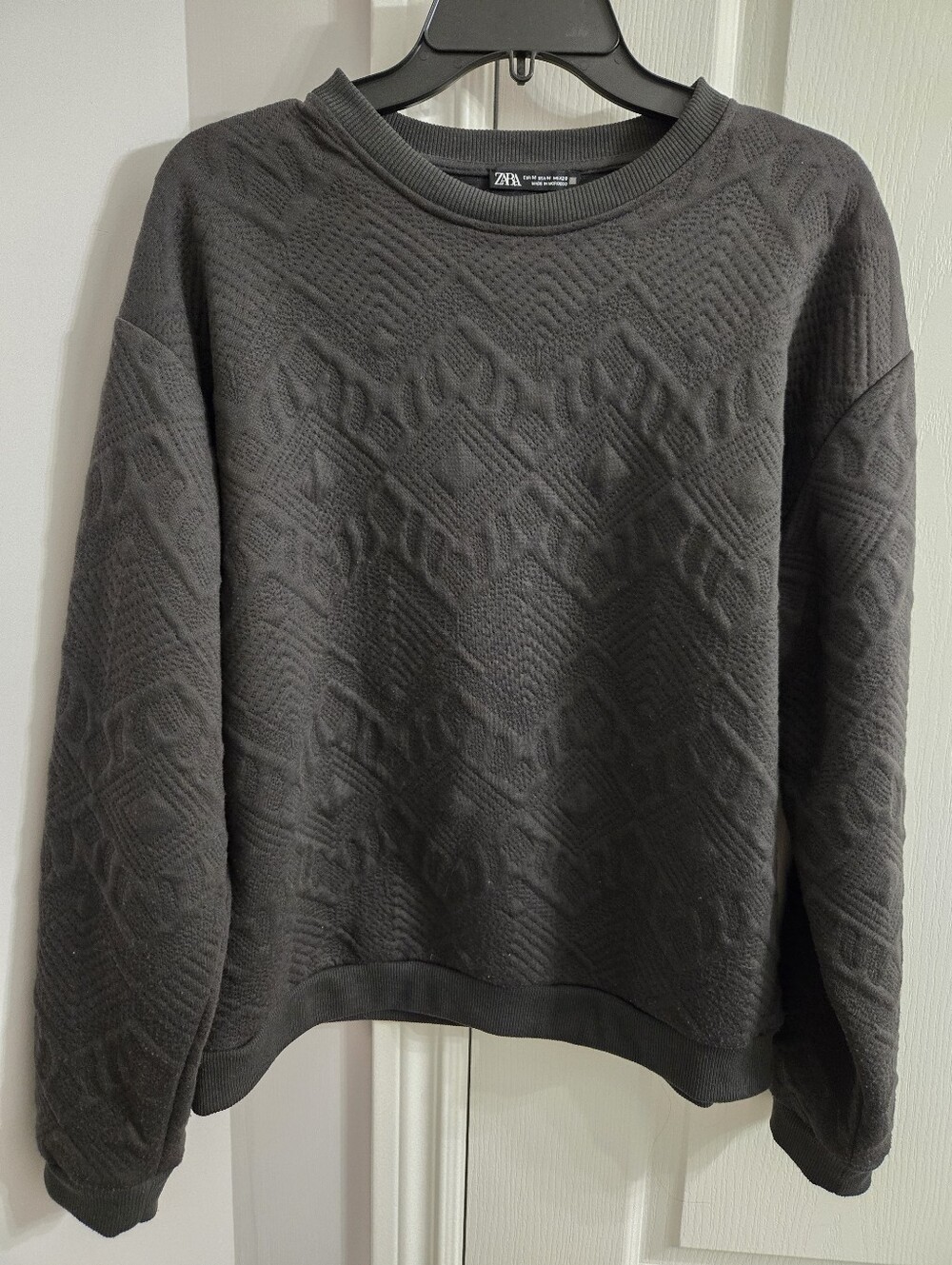 ZARA Women's Charcoal Crewneck Sweater